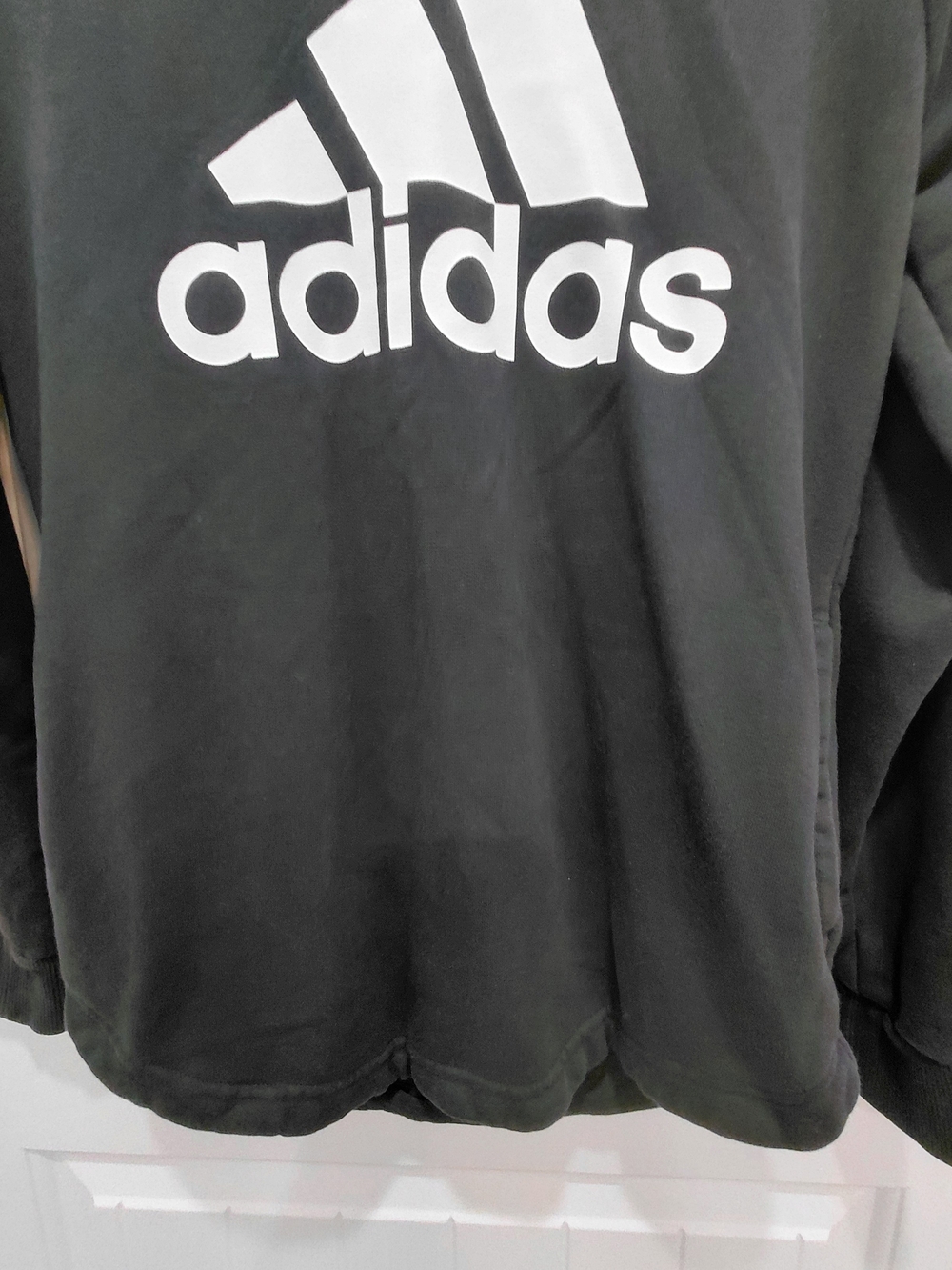 adidas Black Hoodie with White Logo ###0848 - Picture 3 of 9